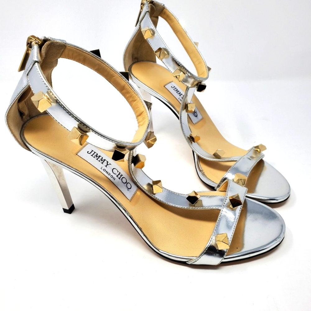 Jimmy Choo Silver Patent Pumps